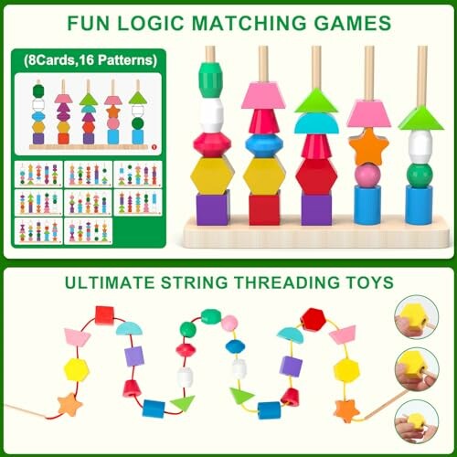 Colorful logic matching and string threading toys for kids